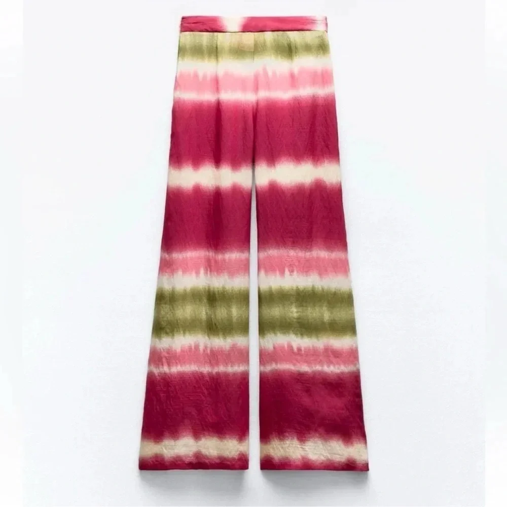 ZARA TIE DYE MULTICOLORED WRAP PANTS - Picture 4 of 6
